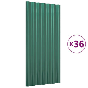 Pannelli Tetto 36pz Acciaio Verniciato a Polvere Verde 80x36 cm cod mxl 63382