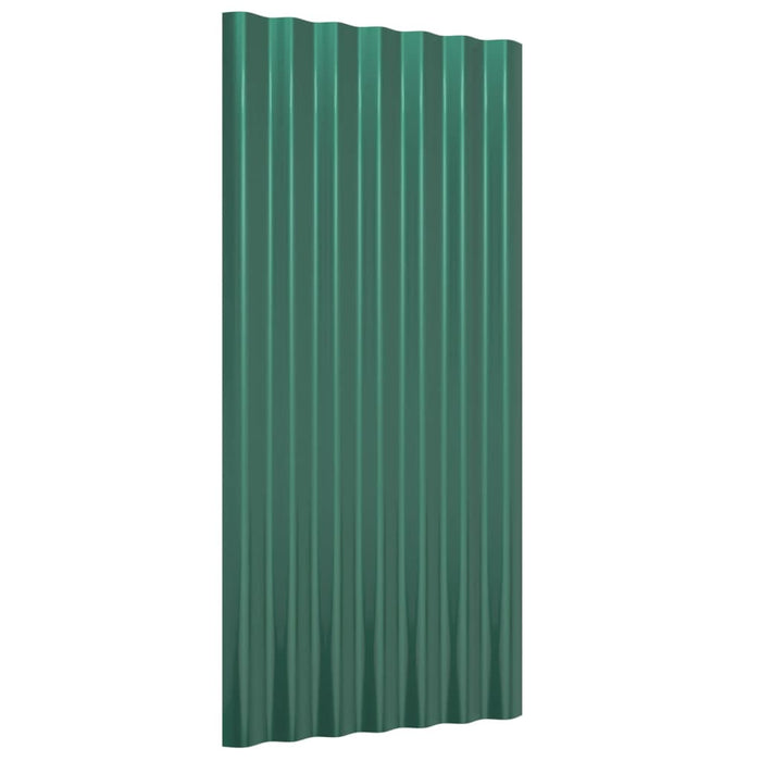 Pannelli Tetto 36pz Acciaio Verniciato a Polvere Verde 80x36 cm cod mxl 63382