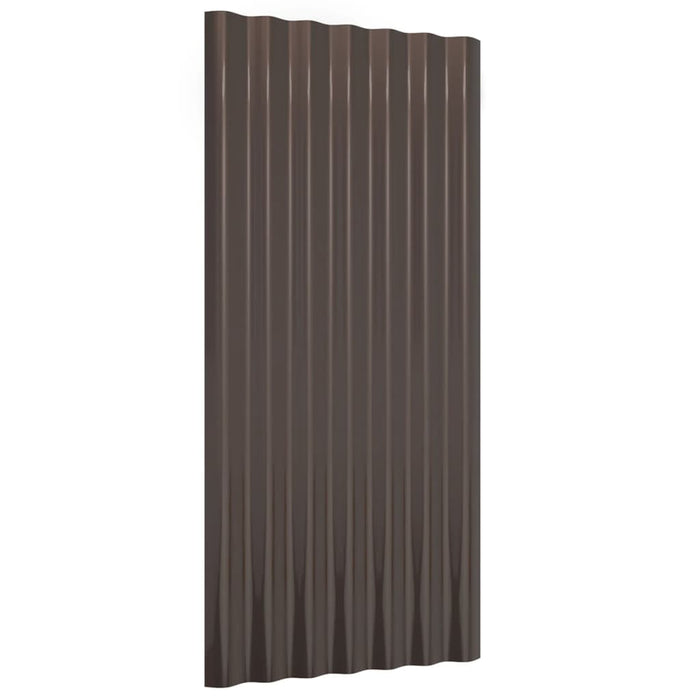 Pannelli Tetto 36 pz Acciaio Verniciato Polvere Marrone 80x36cm 319140