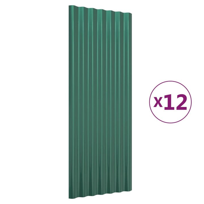 Pannelli per Tetto 12 pz Acciaio Verniciato a Polvere 100x36 cm cod mxl 72938