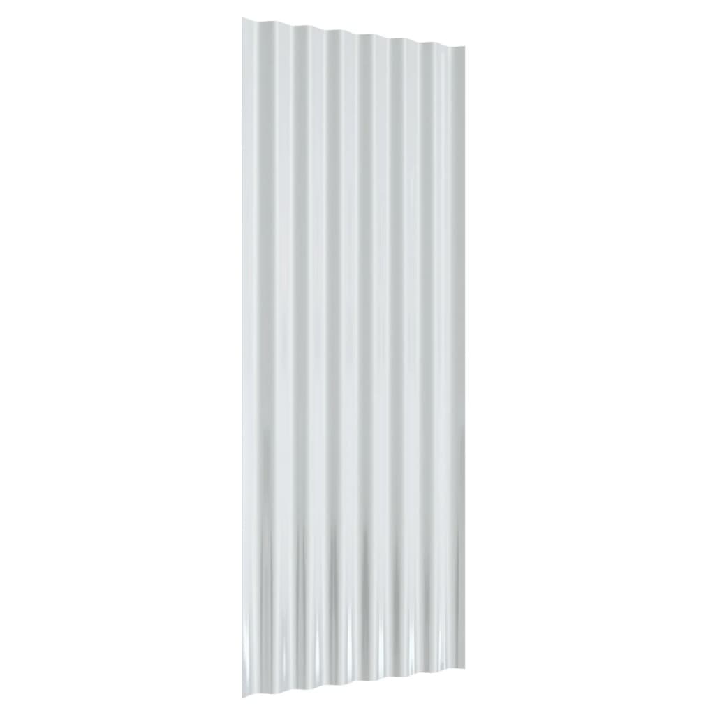 Pannelli Tetto 12pz Acciaio Verniciato a Polvere Grigi 100x36cm 319143