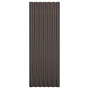 Pannelli Tetto 12pz Acciaio Verniciato Polvere Marrone 100x36cm 319144