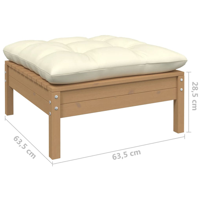 Set Divani da Giardino 5 pz con Cuscini Crema in Legno di Pino cod mxl 43554