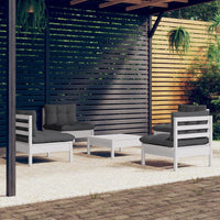 Set Divani da Giardino 5 pz con Cuscini Antracite Legno di Pino 3096035