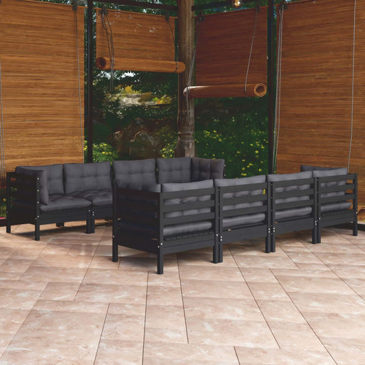 Set Divani da Giardino 9 pz con Cuscini Legno Massello di Pino cod mxl 42063