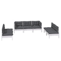 Set Salotto da Giardino 7pz con Cuscini Legno Massello di Pino 3096221