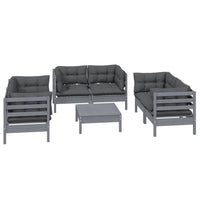 Set Divani da Giardino 7 pz con Cuscini Legno di Pino 3096252