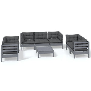 Set Divani da Giardino 8 pz con Cuscini Legno di Pino 3096264