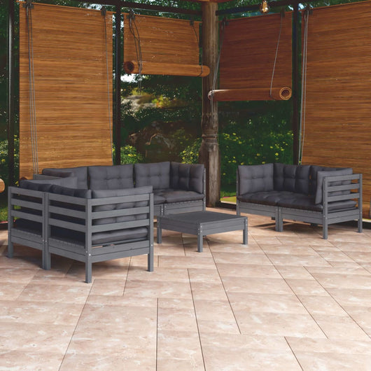 Set Divani da Giardino 8 pz con Cuscini Legno di Pino 3096264