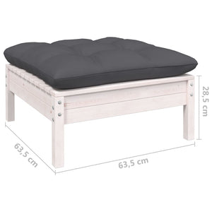 Set Divani da Giardino 10 pz con Cuscini Legno di Pino Bianco 3097032