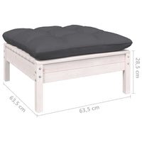 Set Divani da Giardino 11 pz con Cuscini Legno di Pino Bianco 3097044