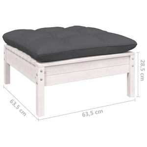 Set Divani da Giardino 11 pz con Cuscini Legno di Pino Bianco 3097056