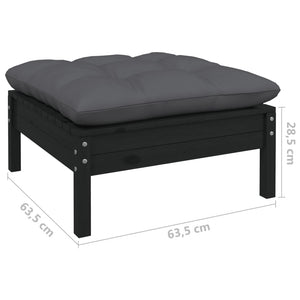 Set Divani da Giardino 11 pz con Cuscini Massello di Pino Nero 3097059