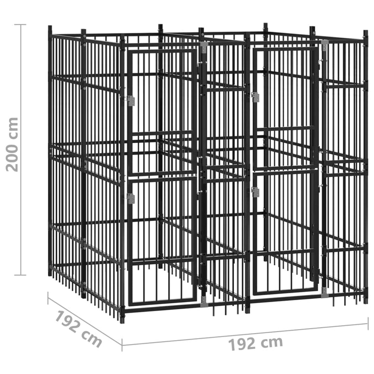 Gabbia per Cani da Esterno in Acciaio 3,69 m² cod mxl 43258