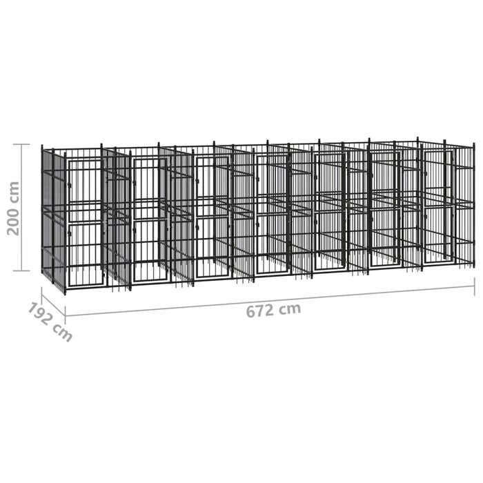 Gabbia per Cani da Esterno in Acciaio 12,9 m²