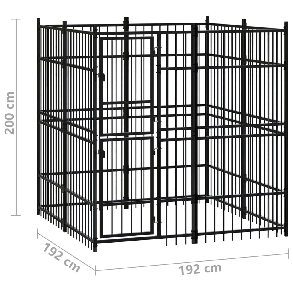 Gabbia per Cani da Esterno in Acciaio 3,69 m² cod mxl 43276