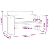 Panca da Giardino 139 cm in Legno di Pino Impregnato cod mxl 45665