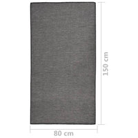 Tappeto da Esterni a Tessitura Piatta 80x150 cm Grigio 340771