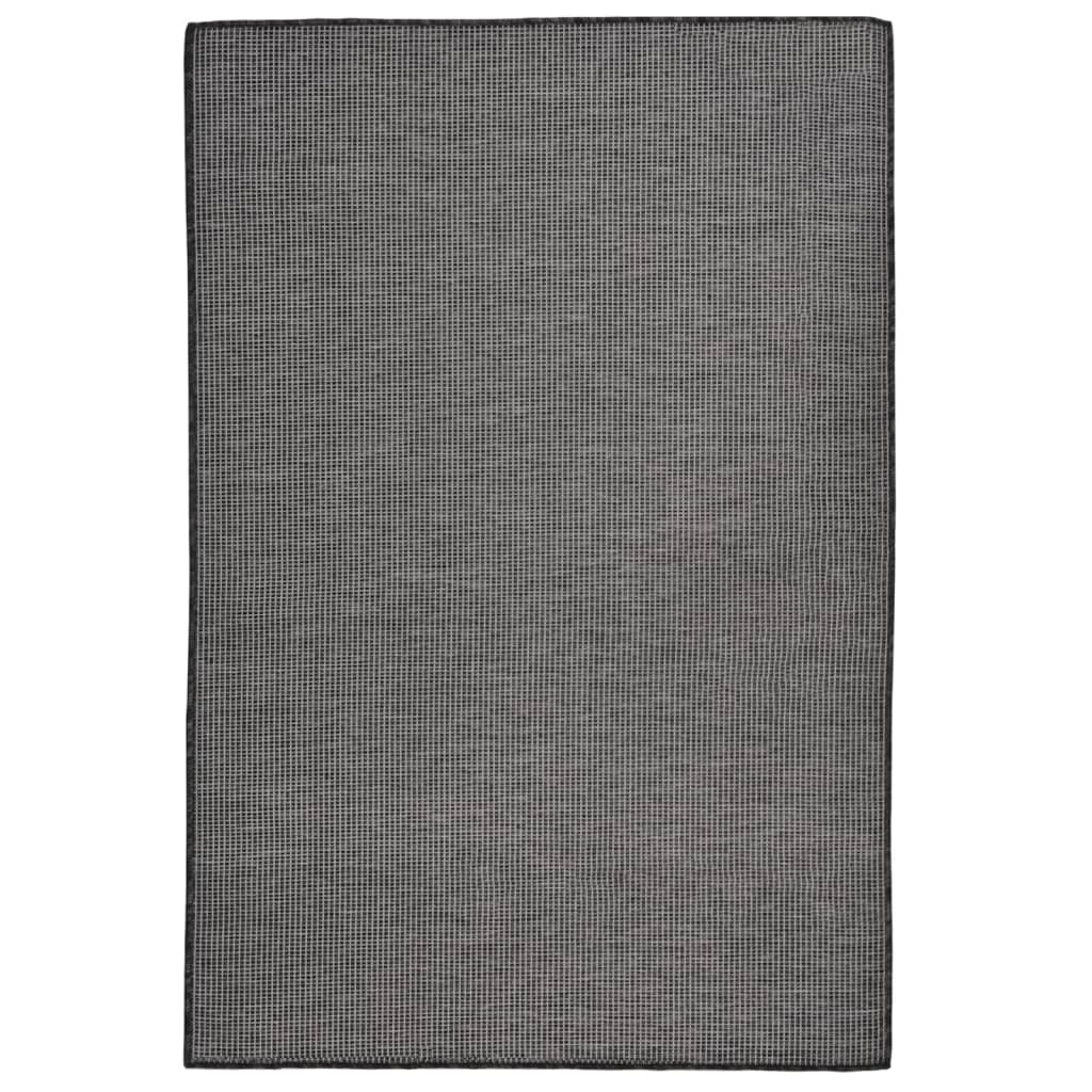 Tappeto da Esterni a Tessitura Piatta 120x170 cm Grigio 340774