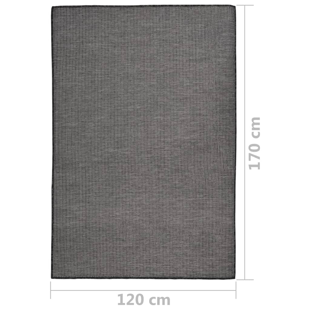 Tappeto da Esterni a Tessitura Piatta 120x170 cm Grigio 340774