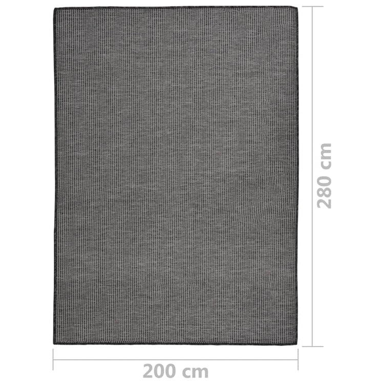 Tappeto da Esterni a Tessitura Piatta 200x280 cm Grigio 340777