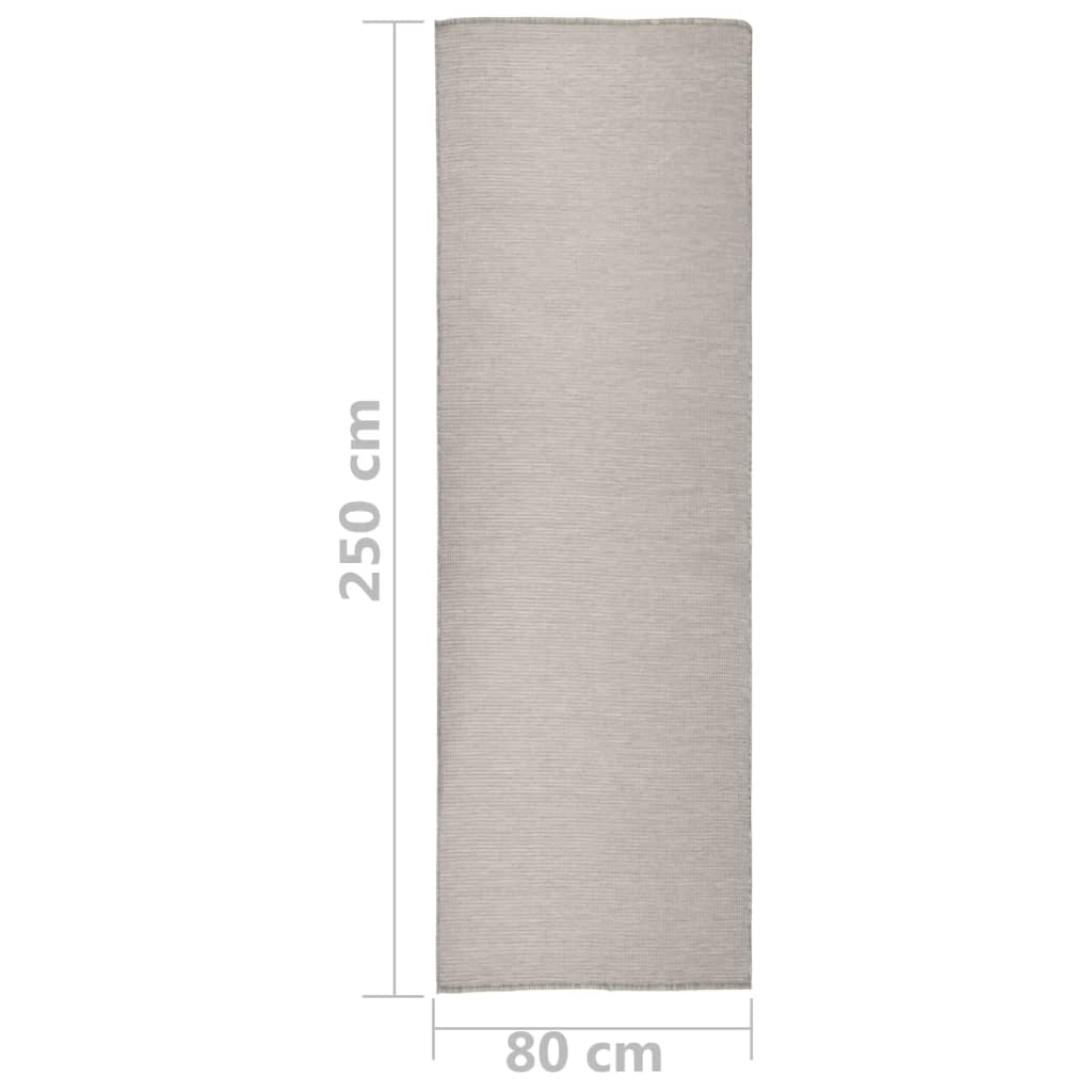 Tappeto da Esterni a Tessitura Piatta 80x250 cm Tortora cod mxl 73550