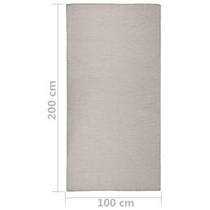 Tappeto da Esterni a Tessitura Piatta 100x200 cm Tortora cod mxl 71591