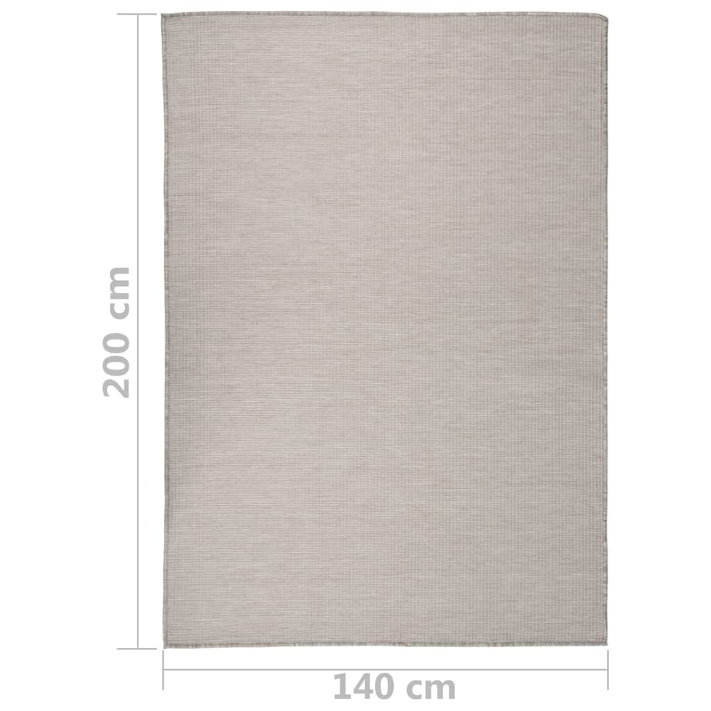 Tappeto da Esterni a Tessitura Piatta 140x200 cm Tortora cod mxl 69955