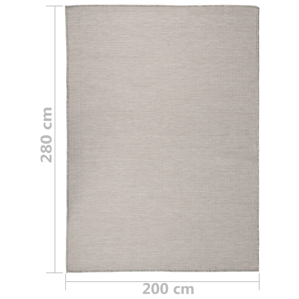 Tappeto da Esterni a Tessitura Piatta 200x280 cm Tortora cod mxl 65441