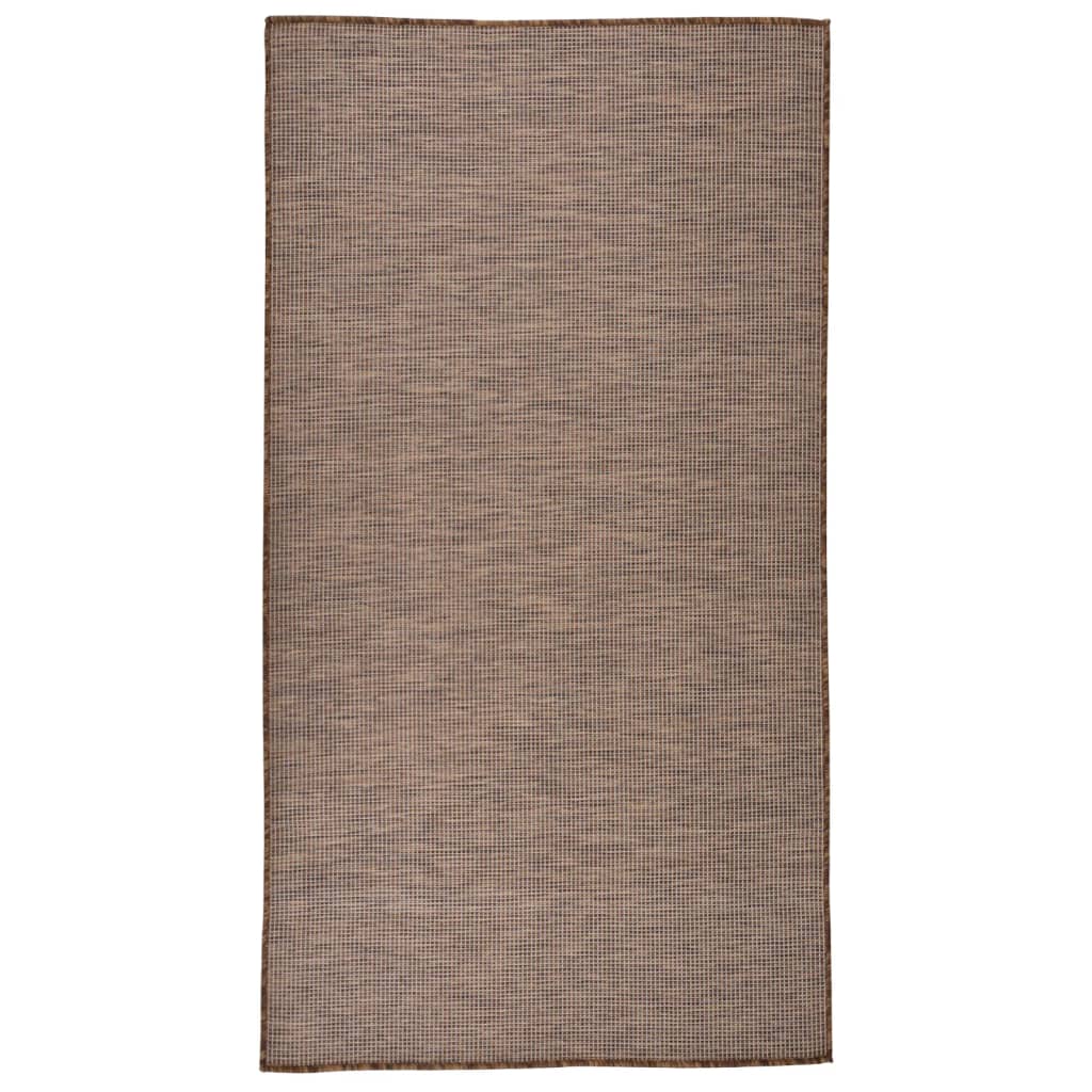 Tappeto da Esterni a Tessitura Piatta 80x150 cm Marrone 340785