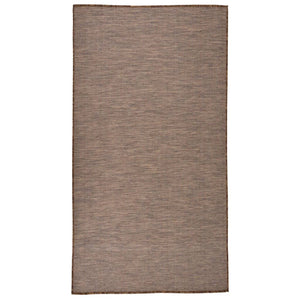 Tappeto da Esterni a Tessitura Piatta 80x150 cm Marrone 340785