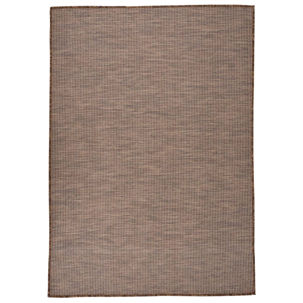 Tappeto da Esterni a Tessitura Piatta 160x230 cm Marrone 340790