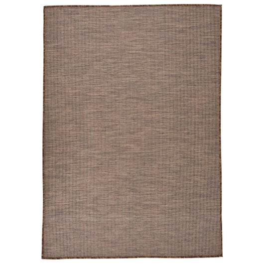 Tappeto da Esterni a Tessitura Piatta 160x230 cm Marrone 340790