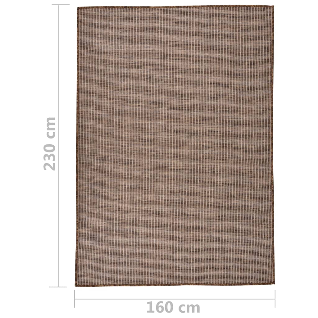 Tappeto da Esterni a Tessitura Piatta 160x230 cm Marrone cod mxl 72900