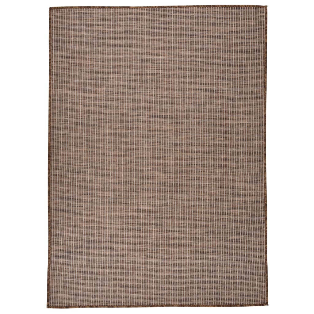 Tappeto da Esterni a Tessitura Piatta 200x280 cm Marrone 340791