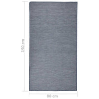 Tappeto da Esterni a Tessitura Piatta 80x150 cm Blu cod mxl 61104