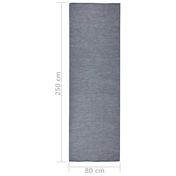 Tappeto da Esterni a Tessitura Piatta 80x250 cm Blu 340793