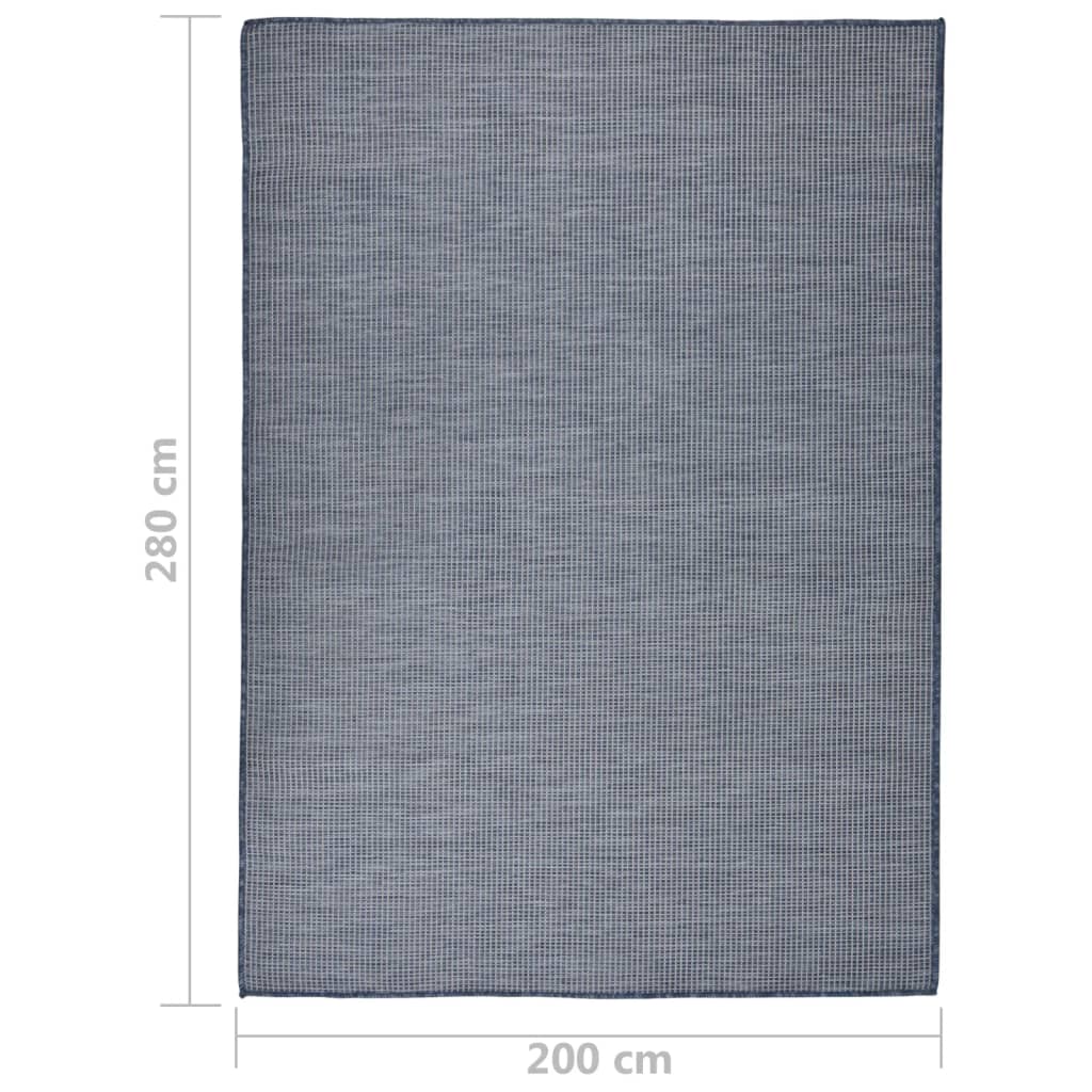 Tappeto da Esterni a Tessitura Piatta 200x280 cm Blu 340798