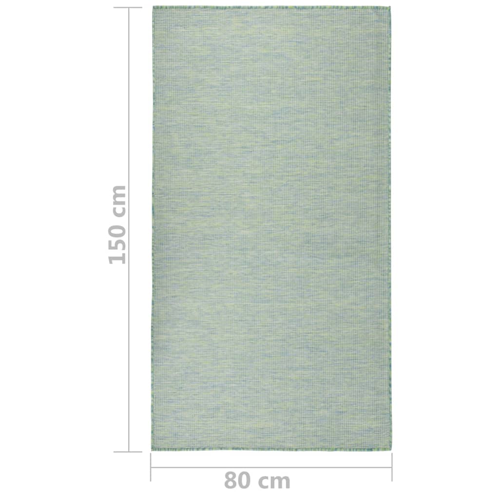 Tappeto da Esterni a Tessitura Piatta 80x150 cm Turchese 340799