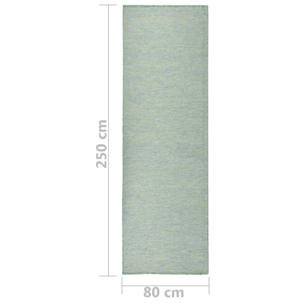 Tappeto da Esterni a Tessitura Piatta 80x250 cm Turchese 340800