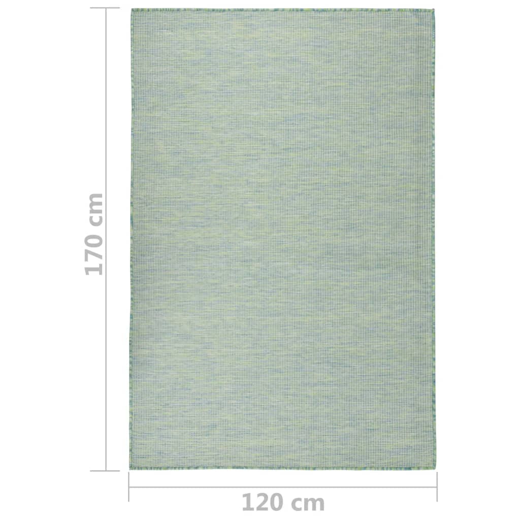 Tappeto da Esterni a Tessitura Piatta 120x170 cm Turchese cod mxl 78636