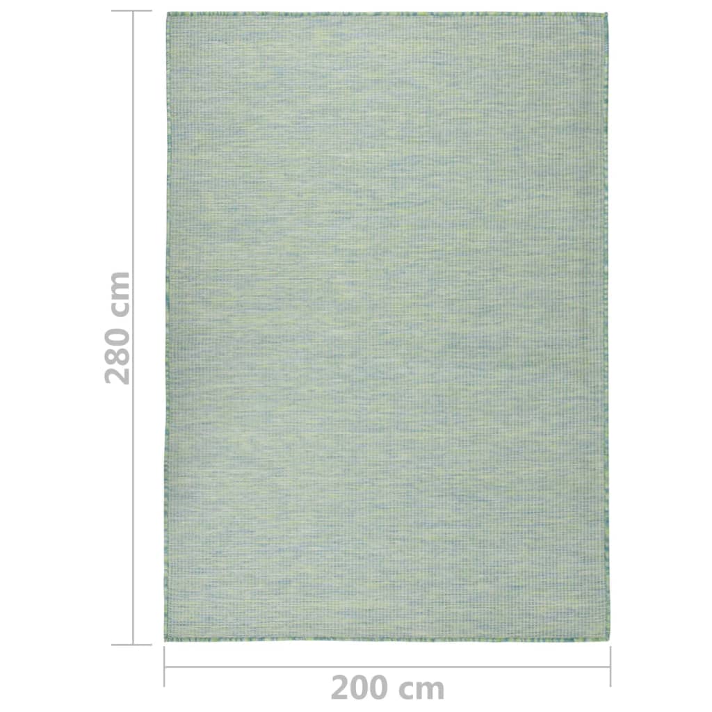 Tappeto da Esterni a Tessitura Piatta 200x280 cm Turchese cod mxl 60181