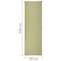 Tappeto da Esterni a Tessitura Piatta 80x250 cm Verde 340807