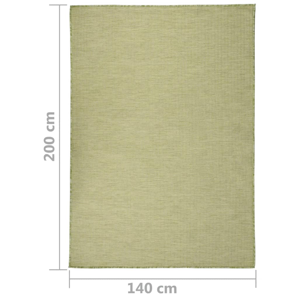 Tappeto da Esterni a Tessitura Piatta 140x200 cm Verde 340810