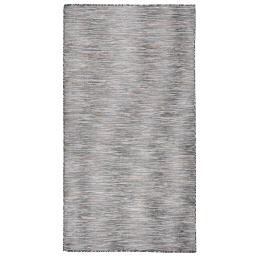 Tappeto da Esterni a Tessitura Piatta 80x150 cm Marrone e Nero cod mxl 54966