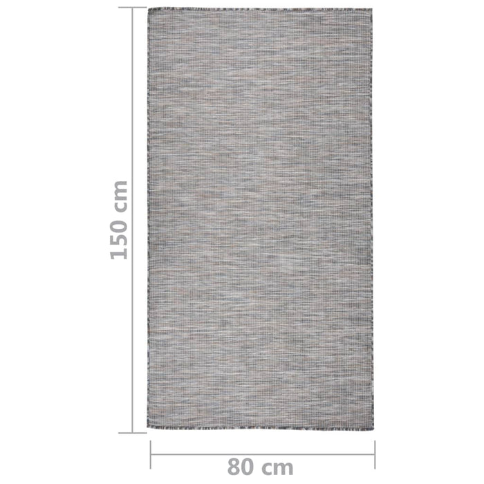 Tappeto da Esterni a Tessitura Piatta 80x150 cm Marrone e Nero cod mxl 54966