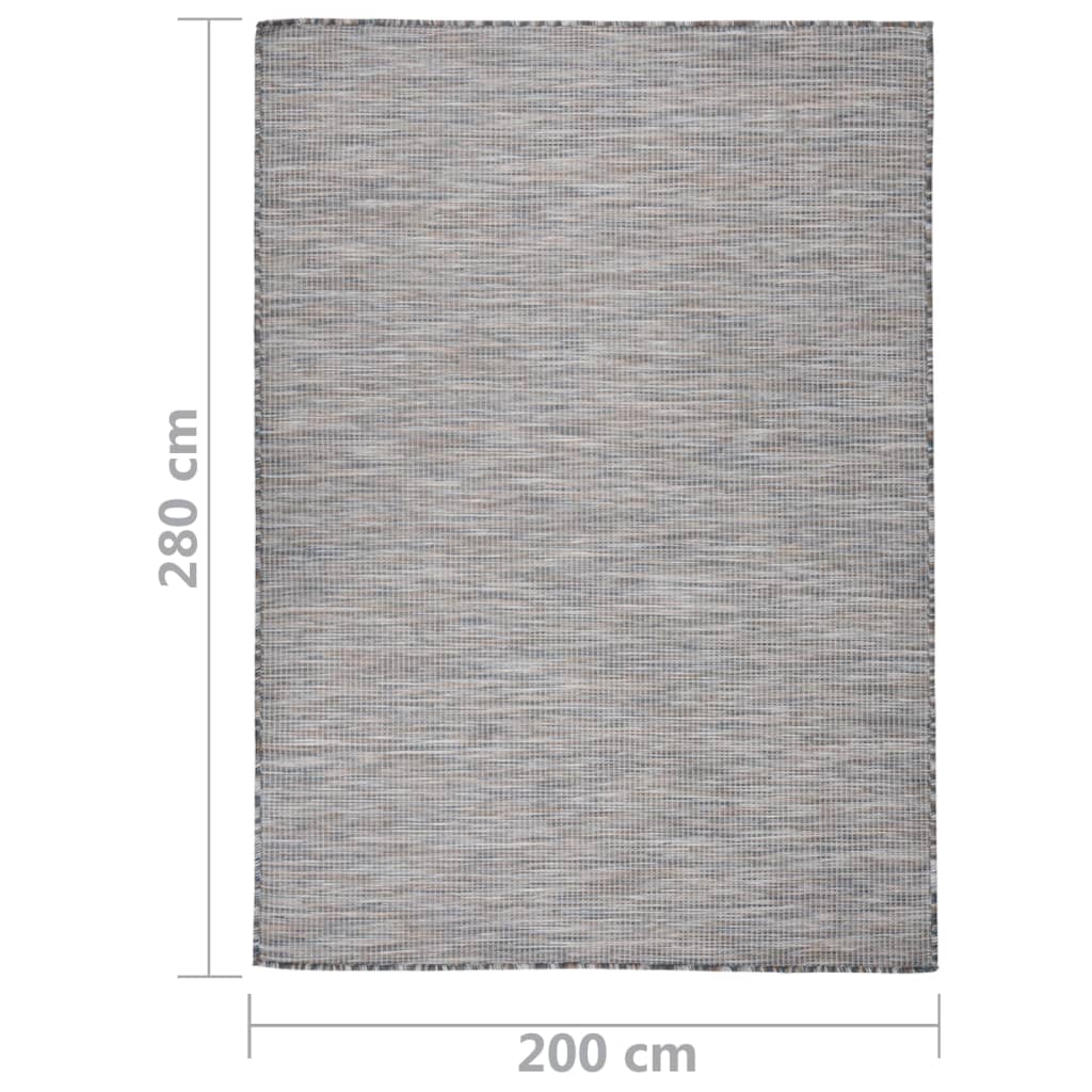 Tappeto da Esterni a Tessitura Piatta 200x280 cm Marrone e Blu 340819