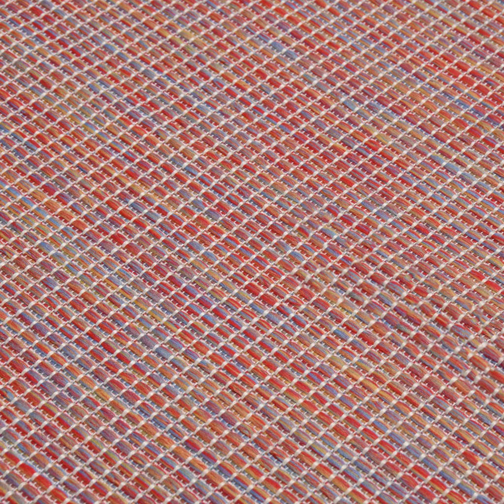 Tappeto da Esterni a Tessitura Piatta 80x150 cm Rosso 340820