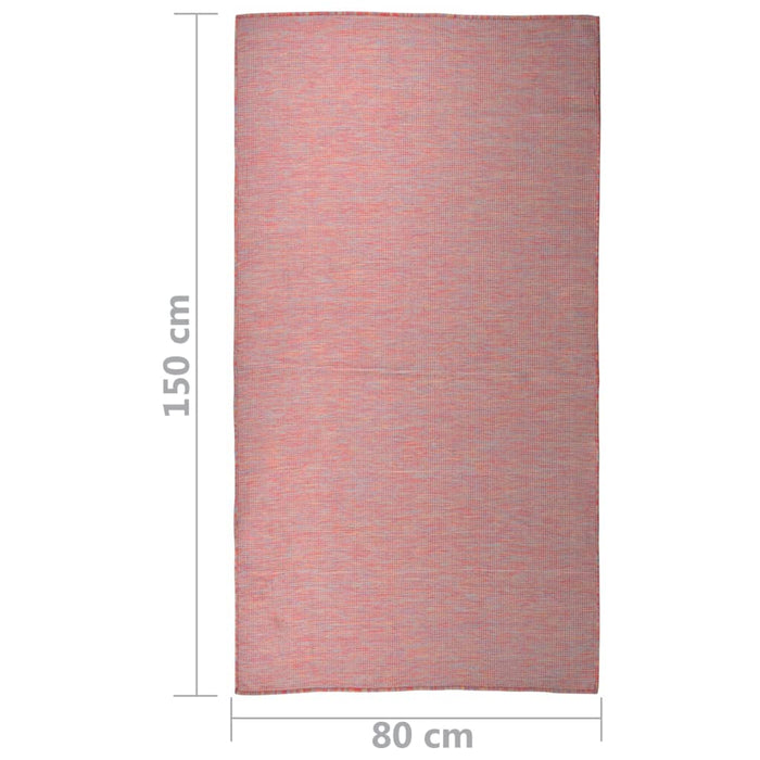 Tappeto da Esterni a Tessitura Piatta 80x150 cm Rosso cod mxl 67644