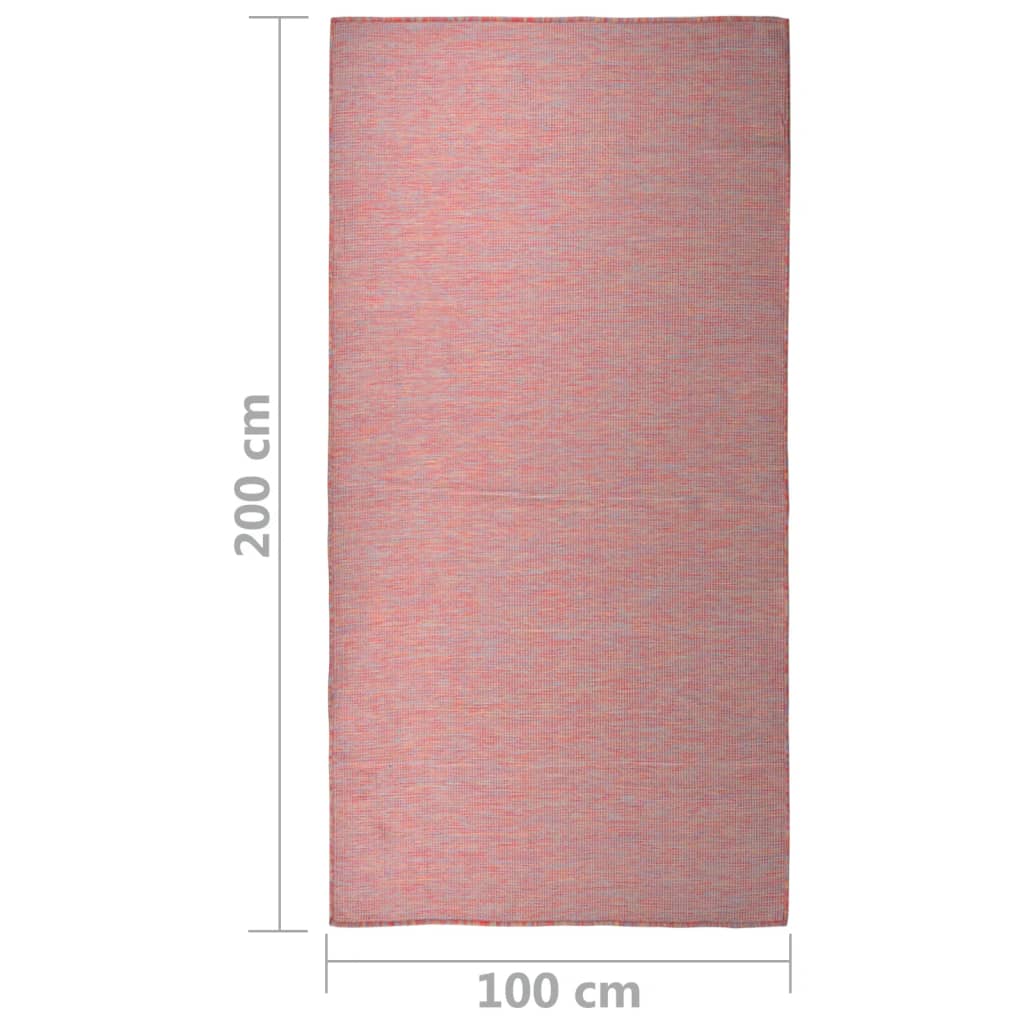 Tappeto da Esterni a Tessitura Piatta 100x200 cm Rosso cod mxl 67469